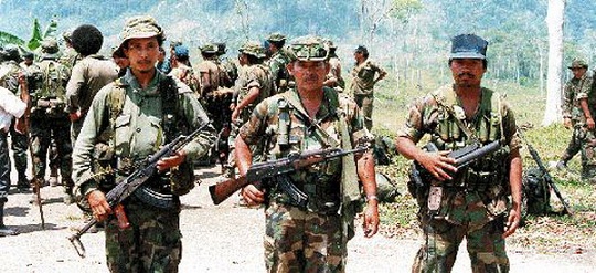 Armed men of Nicaragua insurgency during 1980, armed with CIA