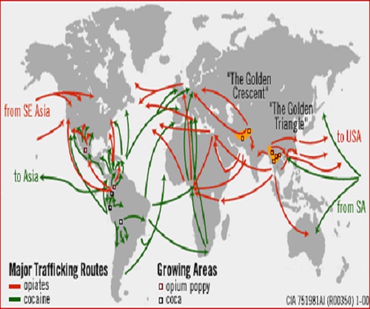 CIA Map of International drug pipelines